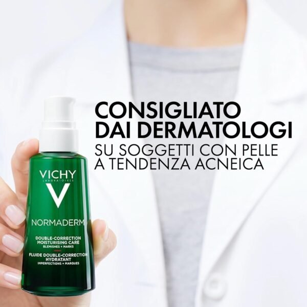 Vichy Normaderm Trattamento Anti-Imperfezioni a Doppia Azione per Pelli Grasse Effetto Correttivo e Idratante con Acido Salicilico, Acido Ialuronico e Frazioni Probiotiche, 50 ml