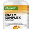 Enzimi Digestivi – 180 Capsule con 16 Enzimi più Betaina HCL, Rutina e Radice di Genziana – Con Bromelina, Papaina, Amilasi, Lipasi, Proteasi, Lattasi – Vegan – Alto dosaggio