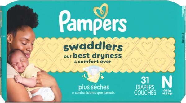 Pannolini Pampers Swaddlers Neonato - Taglia 0, 31 pezzi, Pannolini usa e getta ultra morbidi