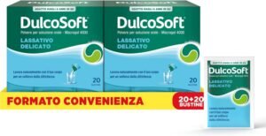 DulcoSoft Lassativo con Macrogol, Rimedi contro la Stitichezza per Adulti e Bambini – Senza Glutine, Senza Zucchero – Lassativo Delicato per Irregolarità Intestinali, Stitichezza (40 Bustine)
