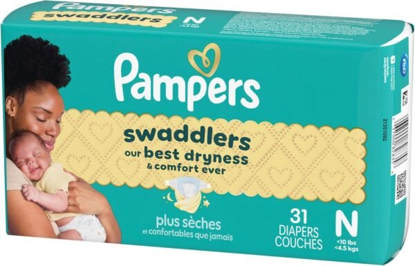Pannolini Pampers Swaddlers Neonato - Taglia 0, 31 pezzi, Pannolini usa e getta ultra morbidi