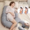 Cuscino per gravidanza Momcozy a forma di F Air Cover Grigio