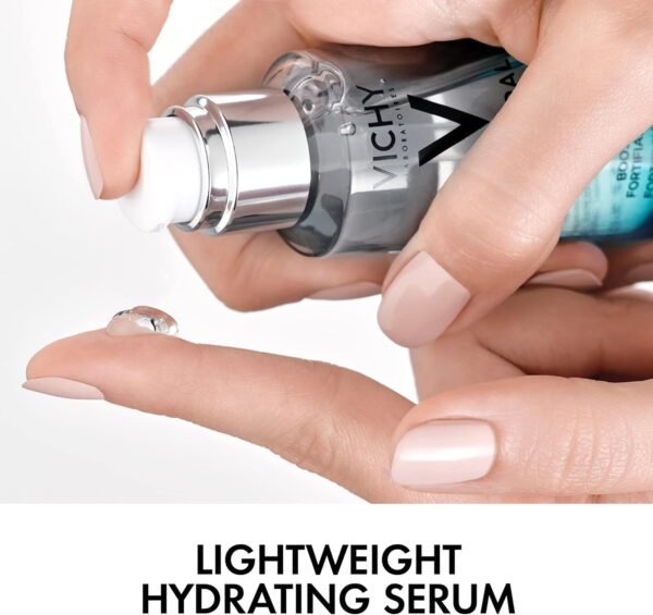 Vichy Minéral 89 Booster quotidiano, fortificante e rimpolpante, per tutti i tipi di pelle, pelle tonica e idratata, arricchito con acido ialuronico e acqua vulcanica, 75 ml