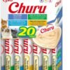 71oIy3VNmSL._AC_SL1500_.jpg INABA Churu Snack Cremoso per Gatti in 4 Varietà di Tonno – 20 Bastoncini x 14 g – Cibo per Gatti da Leccare, Sano e Delizioso – Snack per Gatti Senza Conservanti né Coloranti Artificiali, Senza Cereali