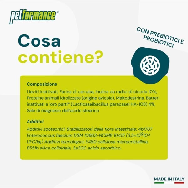 Petformance Fermentiflora – Probiotico, Prebiotico e Postbiotico per Cani e Gatti – Fermenti Lattici con Funzione Digestiva per la Flora Intestinale – 30 Compresse Appetibili