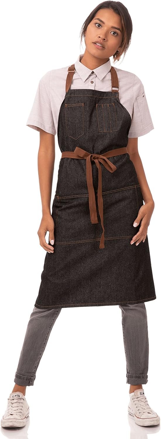 71qriPbRkiL._AC_SL1500_.jpg Chef Works AB035-BLK-0 Grembiule con pettorina Memphis, nero, AB035-BLK-0