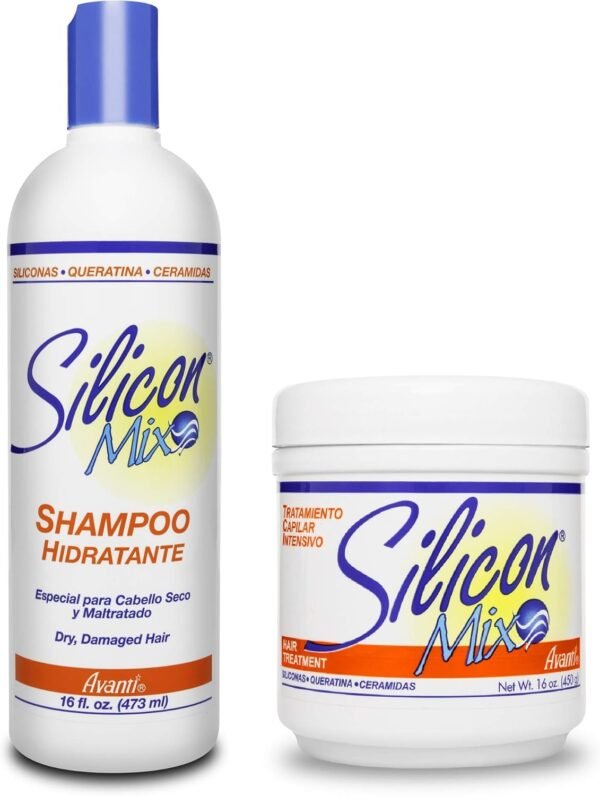 Set trattamento e shampoo Silicon Mix 16oz/450g - Per capelli secchi e danneggiati, per parrucche o capelli veri, frontali in pizzo, protesi per capelli maschili ed extension di capelli veri