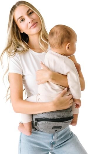 Tush Baby Belt – Marsupio ergonomico 0-36 mesi – Leggero e con 5 ampie tasche portaoggetti – Consigliato dai pediatri – Baby, Baby, con Memory Foam e Certificato di sicurezza