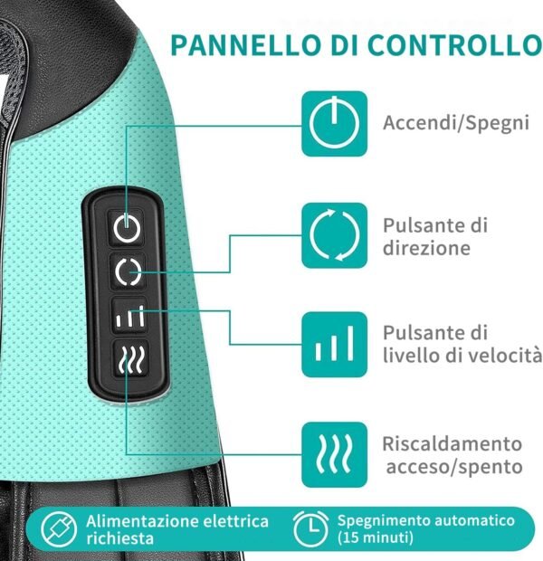 Nekteck Massaggiatore 3D per collo e spalle con calore delicato, Tejido Profundo Massaggiatore cervicale per collo, spalle e schiena, goditi il ​​massaggio cervicale per collo e spalle a casa, in ufficio e in auto