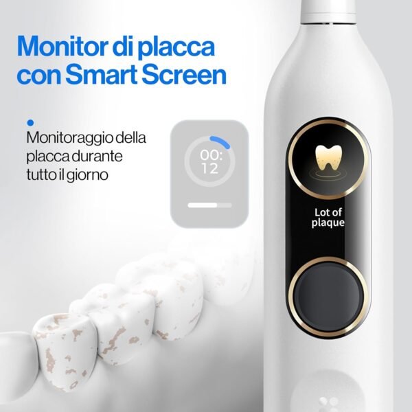 71tSdHpJ3AL._AC_SL1500_.jpg Usmile Y10 PRO Spazzolino elettrico intelligente, Spazzolino elettrico sonico per adulti, Spazzolino elettrico da viaggio ricaricabile con controllo della pressione, Durata della batteria di 6 mesi