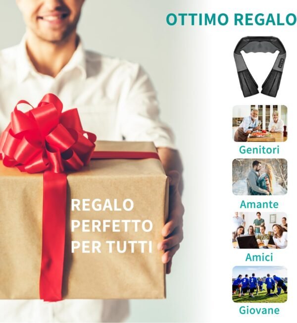 Nekteck Massaggiatore 3D per collo e spalle con calore delicato, Tejido Profundo Massaggiatore cervicale per collo, spalle e schiena, goditi il ​​massaggio cervicale per collo e spalle a casa, in ufficio e in auto