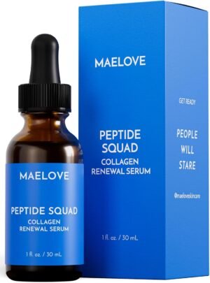 71xsiW6lH1L._AC_SL1500_.jpg Peptide Squad Collagen Renewing Anti Aging Serum Siero viso con peptidi di rame, argirelina e Matrixyl 3000 Siero idratante peptidico con peptidi per rughe, linee sottili e
