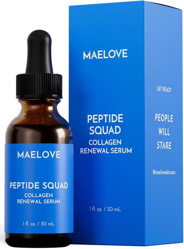 Peptide Squad Collagen Renewing Anti Aging Serum Siero viso con peptidi di rame, argirelina e Matrixyl 3000 Siero idratante peptidico con peptidi per rughe, linee sottili e