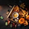 SALKING Oli Essenziali Autunnali per Diffusori 6x10ml, Set di Oli Essenziali Puri per Aromaterapia e Massaggi - Vaniglia, Torta di Zucca, Snickerdoodle, Sidro di Mele, Pino Silvestre, Mais Dolce
