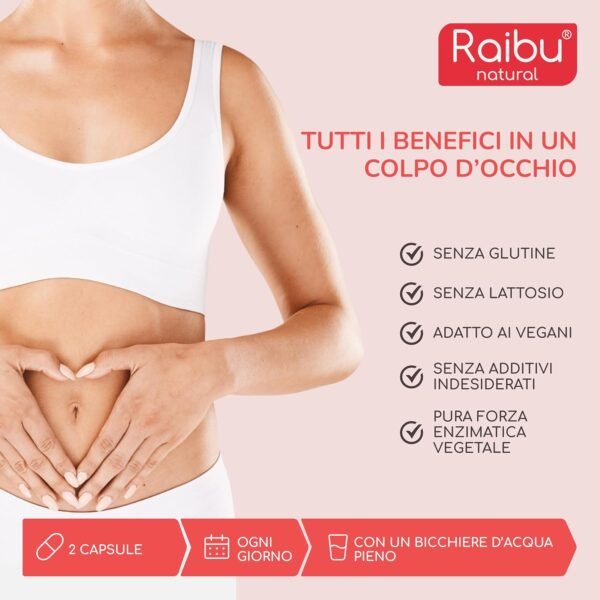 818rC6I74fL._AC_SL1500_.jpg Enzimi Digestivi - Alta Concentrazione di Enzimi: Amilasi, Proteasi, Lattasi, Lipasi, Bromelina, Papaina - Capsule Gastroresistenti - Con Probiotico - 90 Capsule Vegane, Senza Additivi