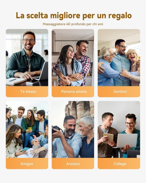 Massaggiatore cervicale KNQZE, massaggiatore shiatsu 4D per schiena e collo 2025, massaggio al collo 4D con impasto profondo dei tessuti, allevia l'affaticamento, regalo per donne uomini mamme