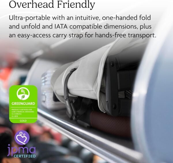 UPPAbaby Minu V3 - Passeggino da viaggio, leggero e compatto, pieghevole con una sola mano, sin dalla nascita e compatibile con l'overhead, Savannah (grigio perlato/struttura in carbonio/pelle