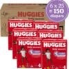 Huggies Little Movers - Pannolini taglia 4, 150 pezzi, misura 4 (10-16,8 kg), la confezione può variare