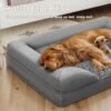 Gimars Cuccia Ortopedica per Cani Extra Large da 3,75" con Schiuma per Uova 28D, Fodera Lavabile Rimovibile, Copertura Impermeabile per Cuccioli Anziani Malati