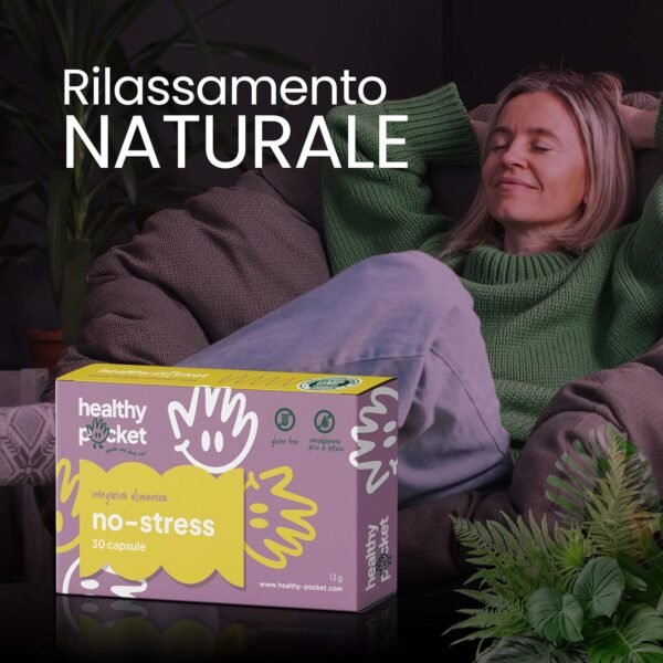 Supplemento Fatica | Ashwagandha – Sollievo naturale dallo stress | Rilassa la mente – Niente stress | Ansia e Stress – 30 Capsule Made in Italy – Senza Glutine POCKET SANO