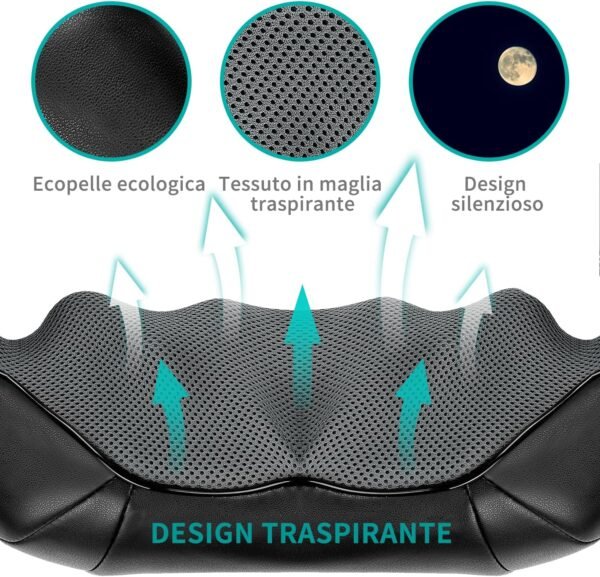Nekteck Massaggiatore 3D per collo e spalle con calore delicato, Tejido Profundo Massaggiatore cervicale per collo, spalle e schiena, goditi il ​​massaggio cervicale per collo e spalle a casa, in ufficio e in auto