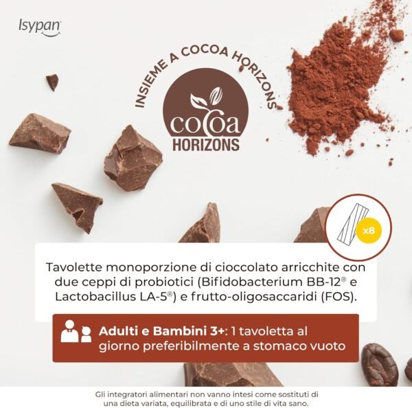 ISYPAN® Cioccolato Fondente - Cioccolato Fondente Funzionale con Probiotici, Senza Conservanti - 100g