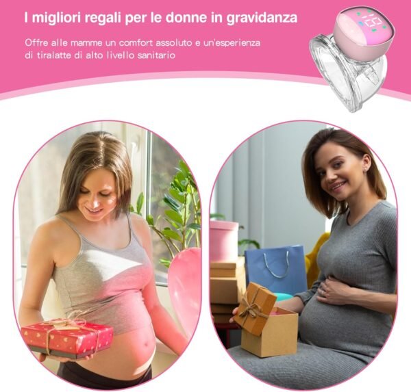 Tiralatte Elettrico Portatile Indossabile, 4 modalità e 12 Livelli, Tiralatte Elettrico per Neonati con Display LCD, Silenzioso e Indolore, 10 Sacchetti per la Conservazione del Latte Gratuiti, 180 ml