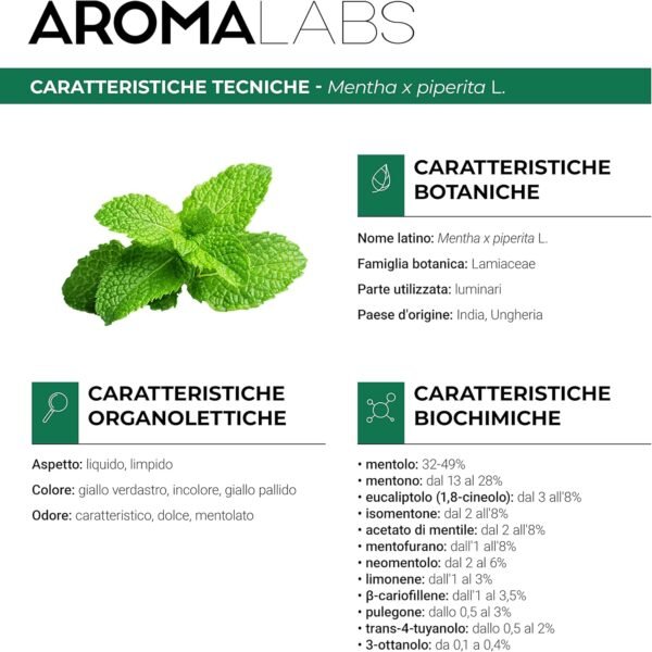 81ipf7BezdL._AC_SL1500_.jpg Menta piperita biologica (Mentha x Piperita) – 10 ml – Olio essenziale chemiotipizzato e certificato AB – Digestione – Aroma Labs – Prodotto in Francia