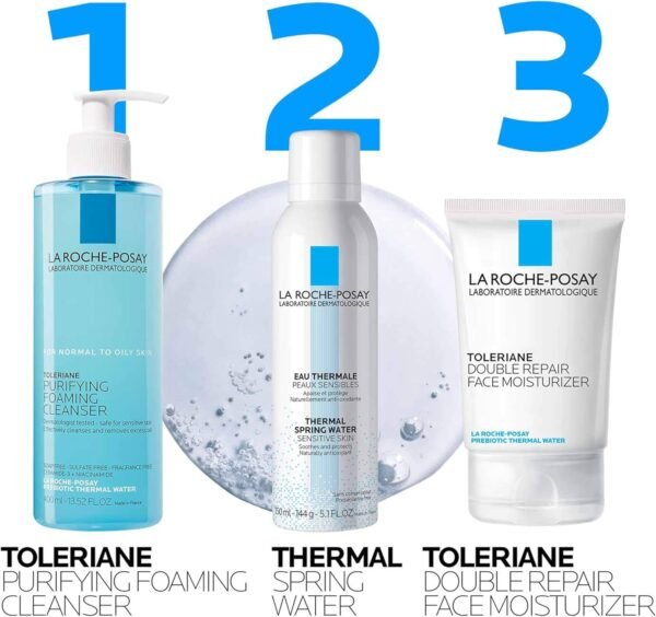 La Roche-Posay Toleriane Gel Detergente Schiumogeno Doppia Azione per Pelli Sensibili, Elimina Impurità e Sebo, Pelle Morbida e Idratata, Formula con Tensioattivi Delicati e Glicerina, 400 ml