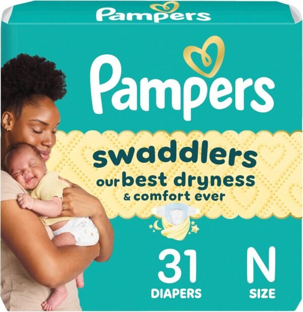 Pannolini Pampers Swaddlers Neonato - Taglia 0, 31 pezzi, Pannolini usa e getta ultra morbidi