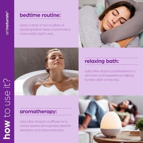 Art Naturals Set di 3 oli di lavanda con flacone di olio di lavanda da 10 ml e flacone Zen esclusivo da 10 ml, 120 ml