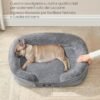 Feandrea PGW281G01 Cuccia per Cani di Media Taglia, 76 x 51 x 18 cm, Ortopedica, Rivestimento Impermeabile, Bordi Rialzati, Sfoderabile e Lavabile, Antiscivolo, Grigio Chiaro
