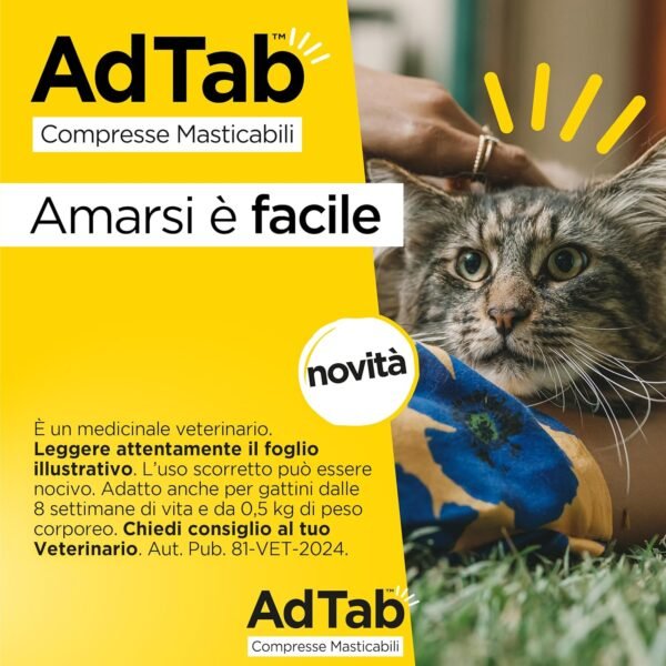 Compresse masticabili AdTab per gatti 2-8 kg - 3 compresse