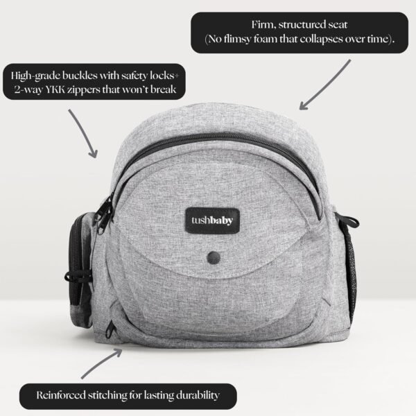 Tush Baby Belt – Marsupio ergonomico 0-36 mesi – Leggero e con 5 ampie tasche portaoggetti – Consigliato dai pediatri – Baby, Baby, con Memory Foam e Certificato di sicurezza