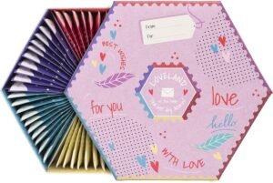 ACORO | Assortimento di tè Loveland | Confezione Regalo Confezione Regalo con Cestino di Tè Naturali Assortiti di 6 Gusti | Sorprendi i tuoi cari | Casella di selezione grande | 60 bustine di tè