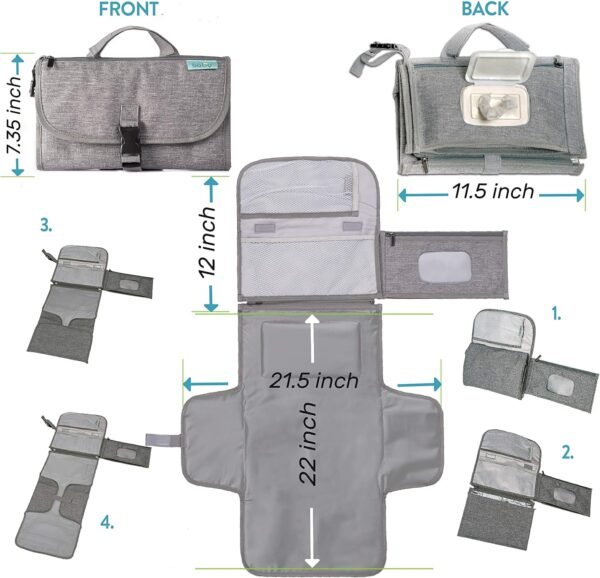 Fasciatoio portatile Fasciatoio portatile Fasciatoio con salviette intelligenti Tasca regalo da viaggio impermeabile Kopi Baby