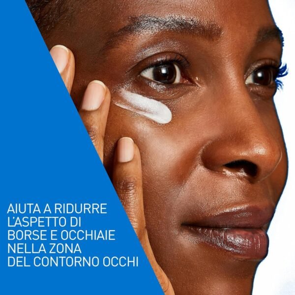 CeraVe Crema Riparatrice Contorno Occhi per un contorno occhi idratato a lungo, borse ridotte e occhiaie attenuate, per tutti i tipi di pelle, con acido ialuronico e ceramidi, 15 ml