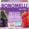 Bonomelli Infusi Fruttati, Uva Nera e Fragola, Confezione da 12 Filtri, Gusto Intenso e Delicato, Infuso Caldo e Freddo, Ingredienti 100% Naturali (24g)