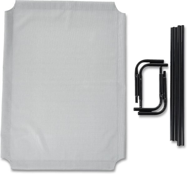 Amazon Basics Cuccia rialzata per cani rinfrescante e traspirante con struttura in metallo per cani di taglia grande, 130 cm L x 80 cm L x 19 cm A, Grigio