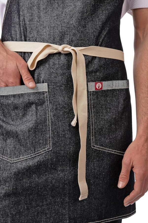 A1uAPa1ynDL._AC_SL1500_.jpg Grembiule in denim Chef Works Ridgewood unisex – adulto (confezione da 1)