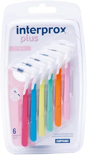 Interprox Plus Mix 6 antiplacca e anticarie, collo angolato con varie dimensioni PHD, per adattarsi a spazi interprossimali di diverse larghezze