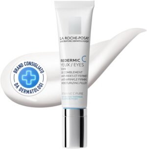 La Roche Posay Vitamina C Pura, Crema Contorno Antirughe, Linee sottili e Correzione delle Rughe, Effetto Filler Levigante, Arricchito con Vitamina C e Acqua Termale, 15 ml