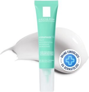 La Roche-Posay Hydraphase Intense Crema Contorno Occhi per Occhi Sensibili, Effetto Reidratante, Anti Borse e Anti Fatica, Arricchita con Acido Ialuronico e Caffeina, 15 ml