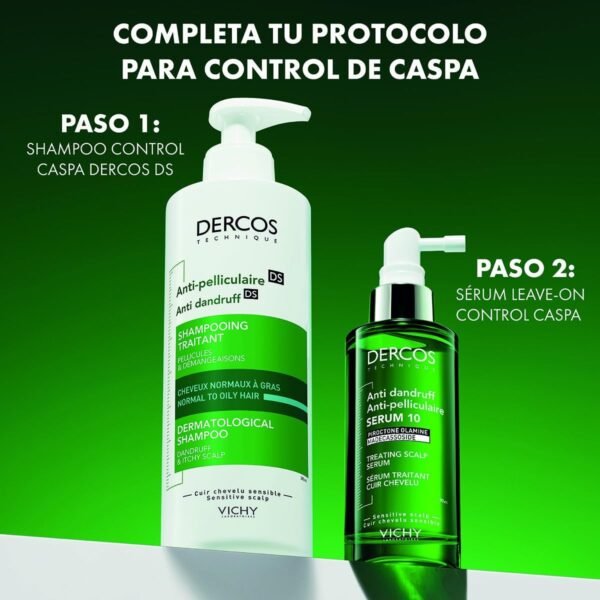 Vichy Dercos Serum 10 Siero antiforfora multi-benefici, riduce l'eccesso di sebo e meno irritazioni, per un cuoio capelluto più sano, con piroctone olamina, madecassoside e vitamina C 90 ml