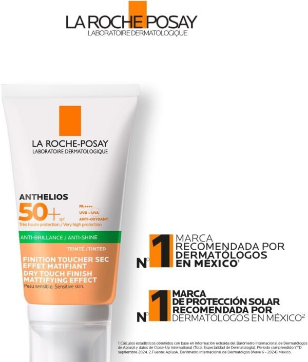 La Roche-Posay Anthelios SPF50+ crema gel colorata per pelli reattive o sensibili al sole, protezione ad ampio spettro con acqua termale La Roche-Posay, 50 ml