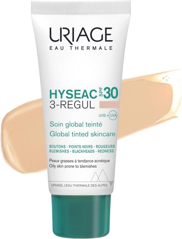 Uriage Hyseac SPF30 Trattamento globale anti-imperfezioni con AHA e acido salicilico - Riduce la lucentezza della pelle e uniforma la pelle - Elevata protezione UVA/UVB