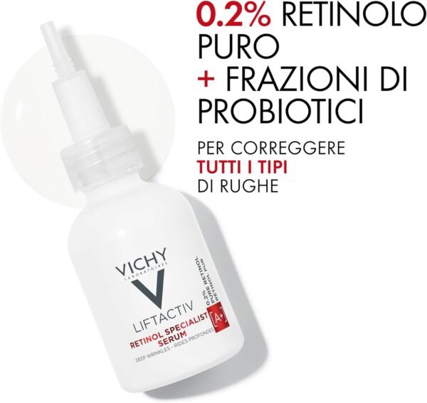 Vichy Liftactiv Specialist Retinol Serum, Siero Antietà al Retinolo, Adatto a Tutti i Tipi di Pelle, Azione Correttiva, Effetto Uniformante e Rigenerante, Formula con Tecnologia Retinol Guard, 30 ml