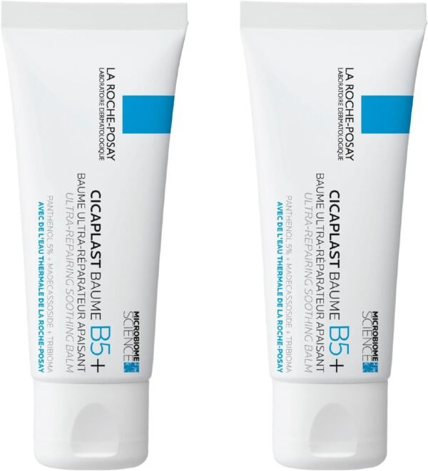 La Roche-Posay Cicaplast Baume B5+ Balsamo Riparatore Viso e Corpo Pelli secche e sensibili Pantenolo Madecassoside [Pack of 2] 40 ml