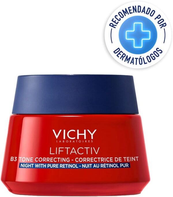 Vichy Liftactiv B3 Crema Notte Antimacchia per Pelli Mature, Pelle più Luminosa e Radiosa, Macchie Ridotte, Arricchita con Niacinamide e Retinolo, 50 ml