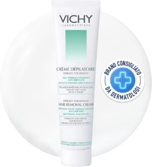 61tXY9onMYL._AC_SL1500_.jpg Vichy Dermotolerance Crema Depilatoria per Tutti i Tipi di Pelle, Depilazione Facile e Veloce, Pelle Lenita e Idratata, con Acqua Termale Vichy e Olio di Mandorle, 150 ml